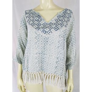 Chelsea and Violet Top L Pullover Fringe Boho